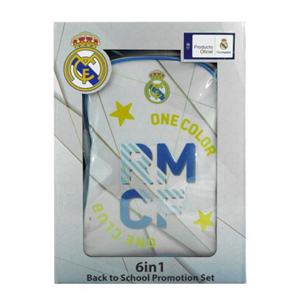 ست 6 در 1 کوله پشتی چرخدار 40 سانتی Real Madrid مدل Rainbow Max - Backpack - Promotion Items 6 in 1 - Real Madrid _کیف مدرسه